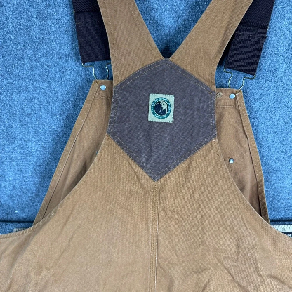 Berne Overalls Mens Size 32 Brown Duck Canvas Double Knee Workwear Bibs Good